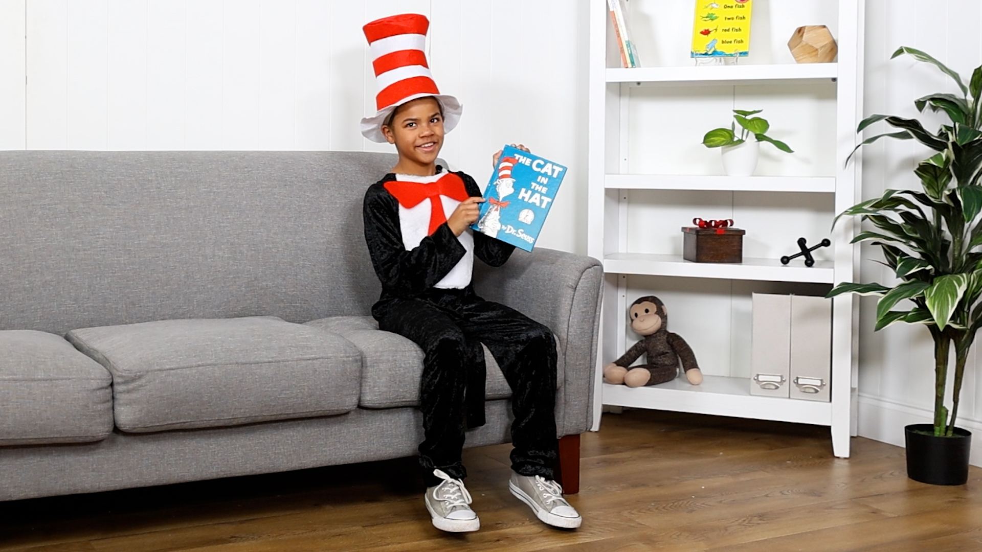 Let your kids dress up as the iconic cat this year with our exclusive Cat in the Hat Costume for Kids! This costume is perfect for celebrating Read Across America, Halloween or fun dress-up playtime!